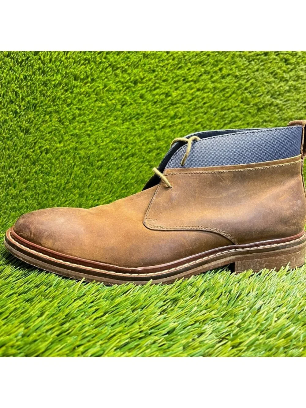 Cole Haan Colton Mens Size 7 Brown Blue Classic Outdoor Leather Chukka Boots